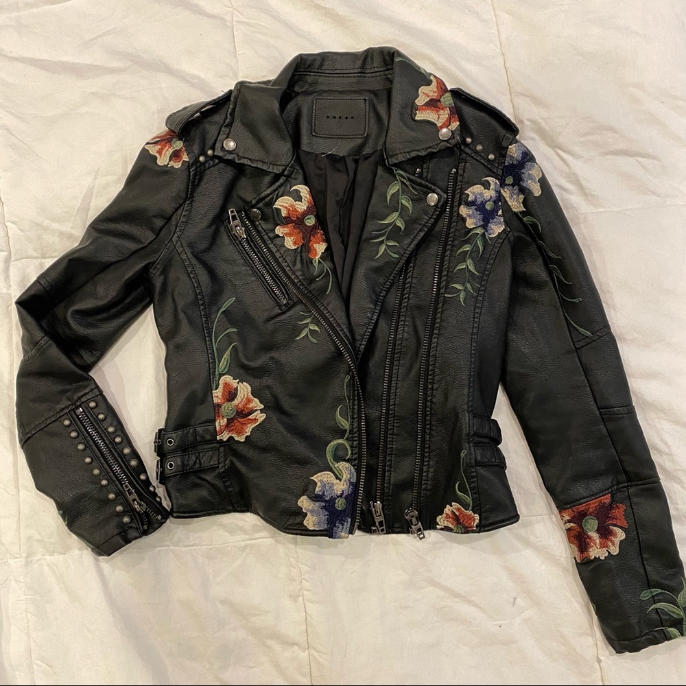 Blank NYC Embroidered Leather Jacket